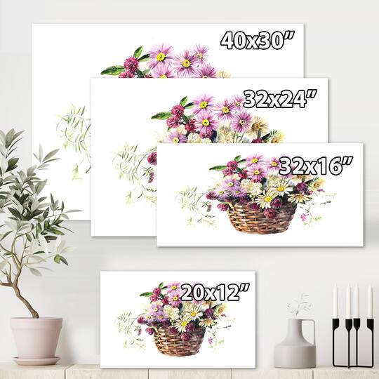 Designart - Bouquet From Meadow Flowers In The Basket